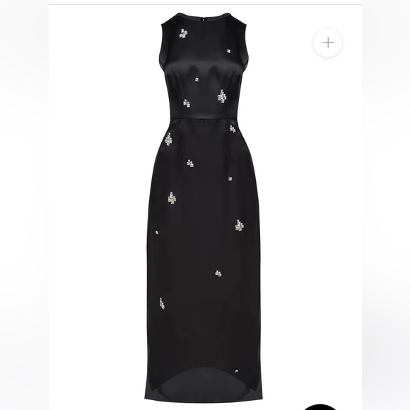 nds The Label SILK ORGANZA COLUMN DRESS WITH JEWEL EMBELLISHMENTS, Size S - Picture 2 of 6